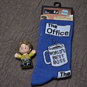 Fisher-Price Little People The Office Dwight Schrute Figure and NWT Boss Socks